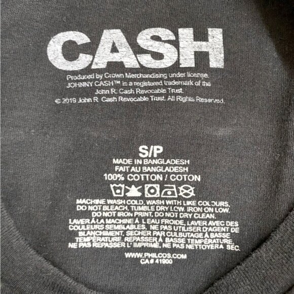 Cash Black White Johnny Cash Middle Finger Graphic Tee T Shirt S - Picture 4 of 12